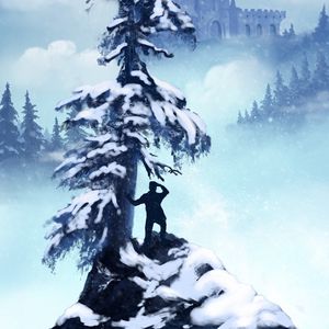 Preview wallpaper silhouette, castle, spruce, snow
