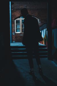 Preview wallpaper silhouette, dark, alley, man