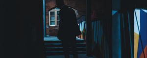 Preview wallpaper silhouette, dark, alley, man