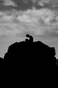 Preview wallpaper silhouette, dark, alone, rock