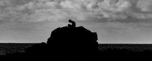 Preview wallpaper silhouette, dark, alone, rock