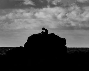 Preview wallpaper silhouette, dark, alone, rock