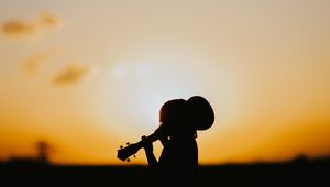 Preview wallpaper silhouette, dark, guitarist, guitar, musician