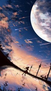 Preview wallpaper silhouette, dark, landscape, twilight, art