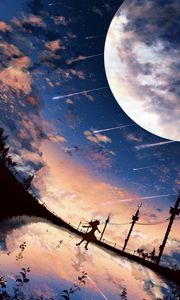 Preview wallpaper silhouette, dark, landscape, twilight, art