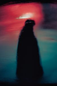 Preview wallpaper silhouette, dark, reflection, abstraction, spots