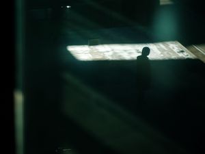 Preview wallpaper silhouette, dark, street, night