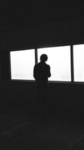 Preview wallpaper silhouette, dark, window, bw
