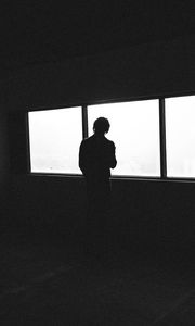 Preview wallpaper silhouette, dark, window, bw