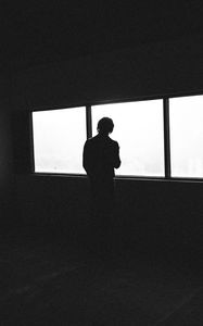 Preview wallpaper silhouette, dark, window, bw