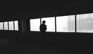 Preview wallpaper silhouette, dark, window, bw