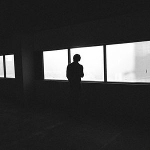 Preview wallpaper silhouette, dark, window, bw