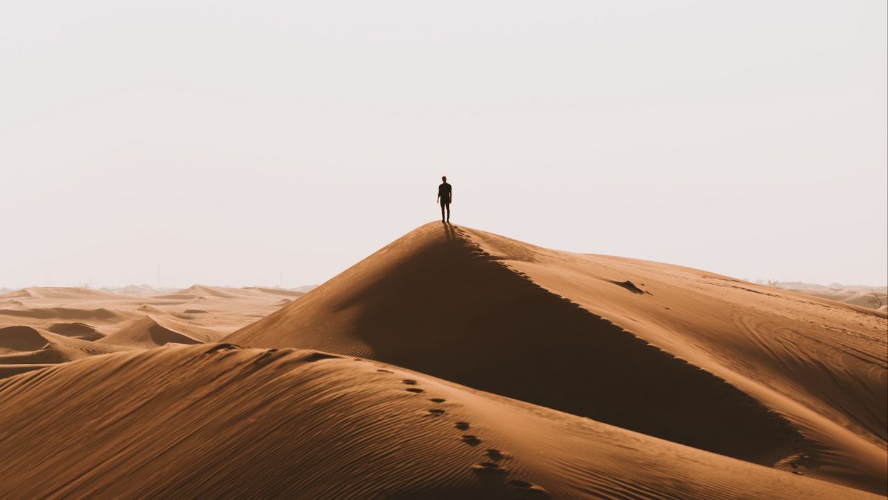 Wallpaper silhouette, desert, sand