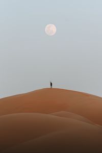 Preview wallpaper silhouette, desert, sand, moon