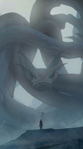 Preview wallpaper silhouette, dragon, art