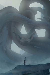 Preview wallpaper silhouette, dragon, art