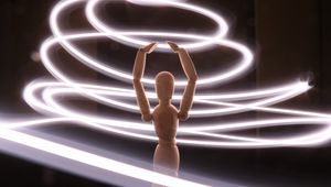 Preview wallpaper silhouette, figure, freezelight, glow