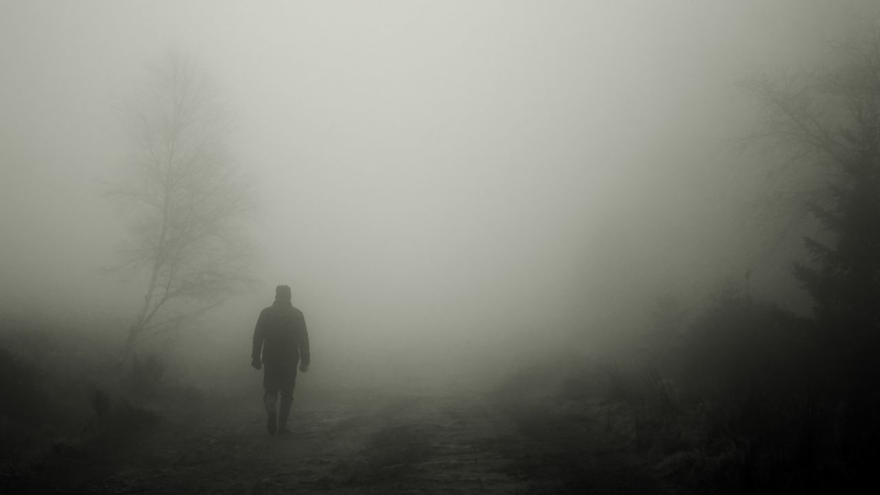 Wallpaper silhouette, fog, loneliness, alone