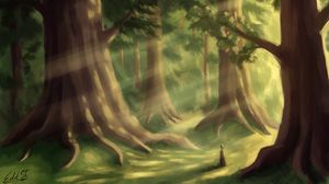 Preview wallpaper silhouette, forest, alone, trees, art