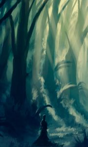 Preview wallpaper silhouette, forest, trees, alone, art