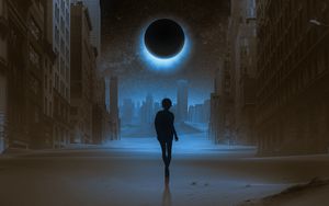 Preview wallpaper silhouette, full moon, mystical, art
