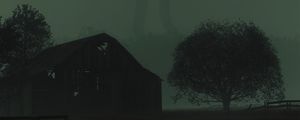 Preview wallpaper silhouette, ghost, fog, trees, green