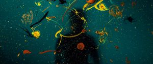 Preview wallpaper silhouette, glass, paint, splashes, blur