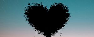 Preview wallpaper silhouette, heart, love, tree, person