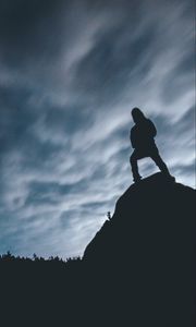 Preview wallpaper silhouette, hill, dark, shape, twilight