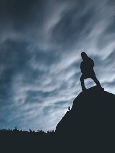 Preview wallpaper silhouette, hill, dark, shape, twilight
