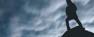 Preview wallpaper silhouette, hill, dark, shape, twilight