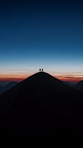 Preview wallpaper silhouette, hill, distance, sunset