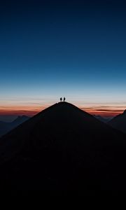 Preview wallpaper silhouette, hill, distance, sunset