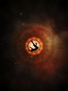 Preview wallpaper silhouette, infinity, fall, rotation, space