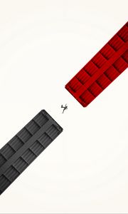 Preview wallpaper silhouette, jump, construction, minimalism, red, black
