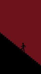 Preview wallpaper silhouette, ladder, climb, vector, red, black