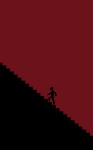 Preview wallpaper silhouette, ladder, climb, vector, red, black