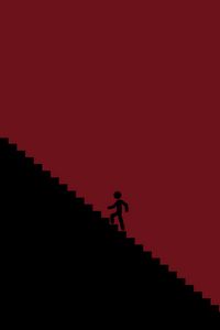 Preview wallpaper silhouette, ladder, climb, vector, red, black
