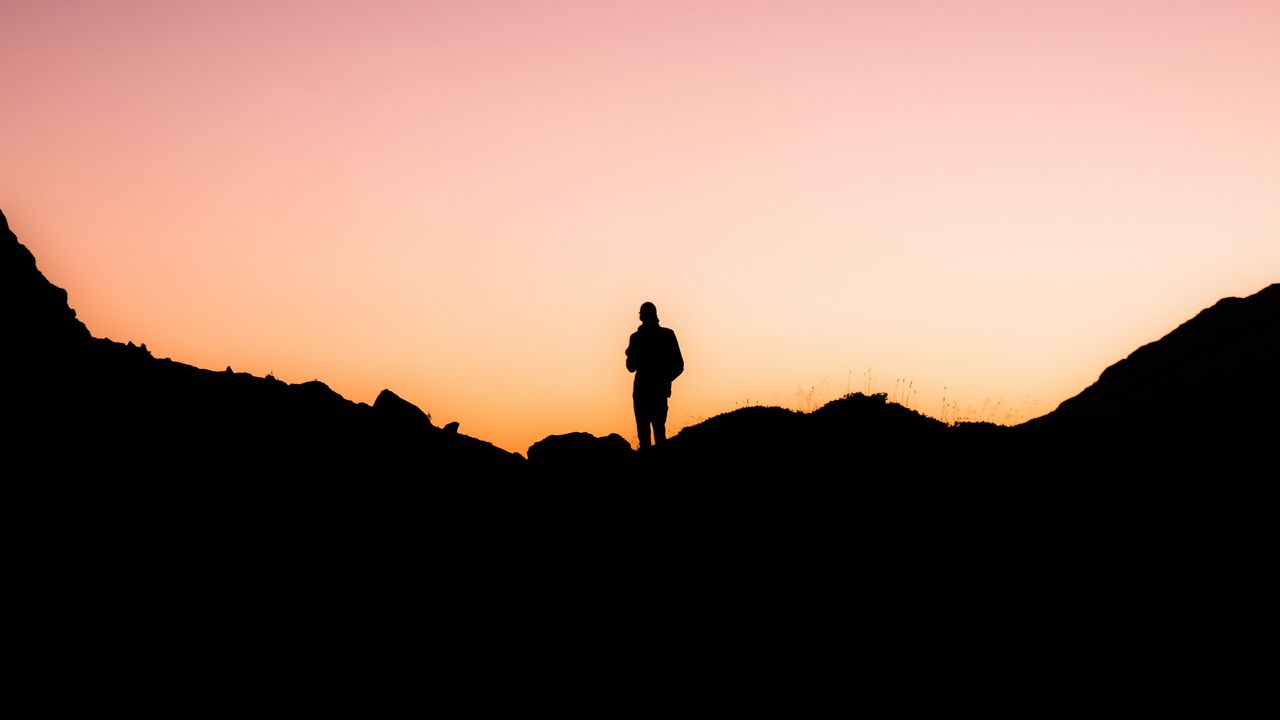 Wallpaper silhouette, loneliness, dusk, dark