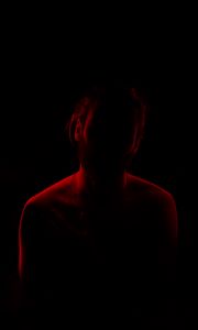 Preview wallpaper silhouette, man, backlight, red, black, dark
