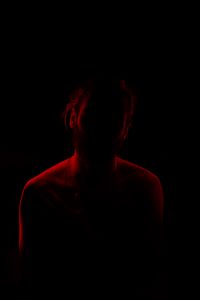 Preview wallpaper silhouette, man, backlight, red, black, dark