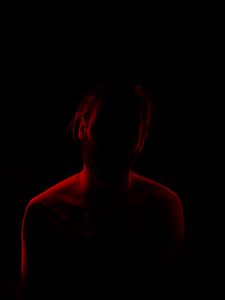 Preview wallpaper silhouette, man, backlight, red, black, dark