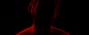 Preview wallpaper silhouette, man, backlight, red, black, dark