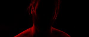Preview wallpaper silhouette, man, backlight, red, black, dark
