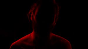 Preview wallpaper silhouette, man, backlight, red, black, dark