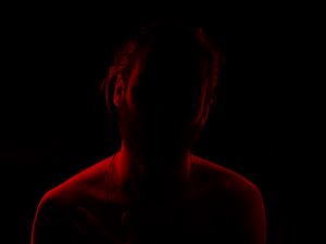 Preview wallpaper silhouette, man, backlight, red, black, dark