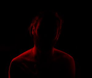 Preview wallpaper silhouette, man, backlight, red, black, dark