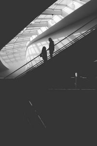 Preview wallpaper silhouette, man, building, bw, black