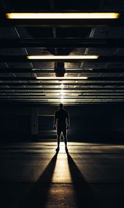 Preview wallpaper silhouette, man, dark, shadow