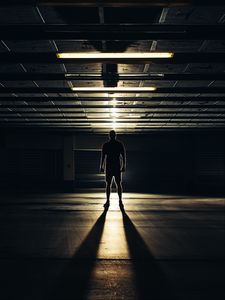 Preview wallpaper silhouette, man, dark, shadow